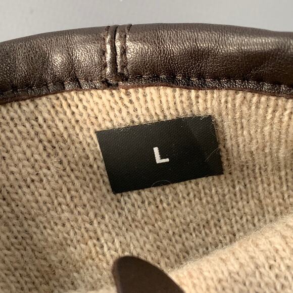 VINTAGE Size L Dark Brown Leather Gloves - Picture 3 of 4